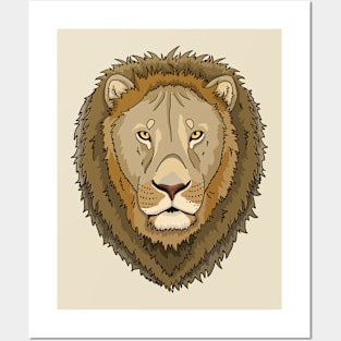 Detailed lion head cartoon artwork Posters and Art